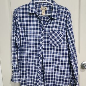 Navy and White Checkered Shirt